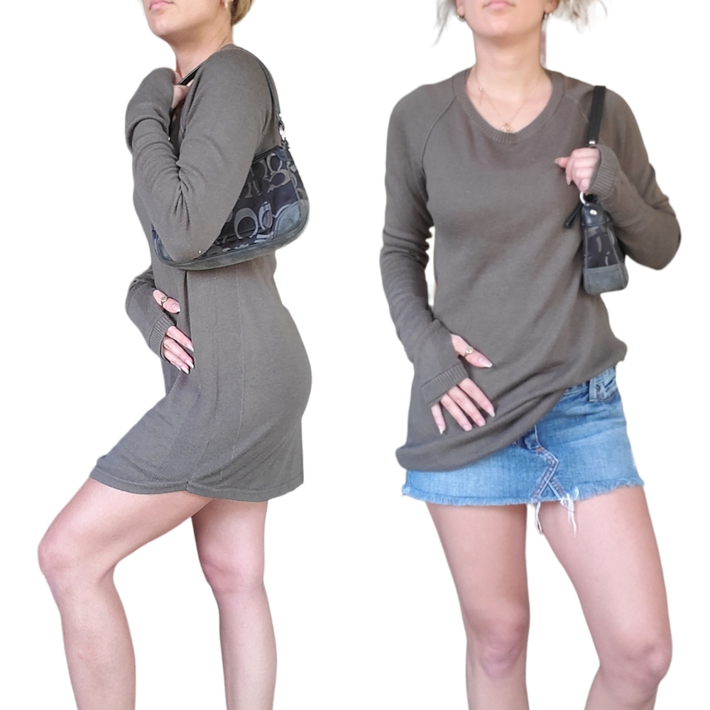 Lululemon Sunshine Coast long sleeve sweater dress cashmere pullover green S